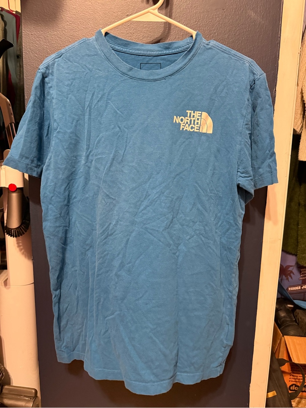 The North Face Men's Short Sleeve Tee - Sky Blue with White Logo